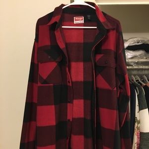 Wrangler plaid fleece button up
